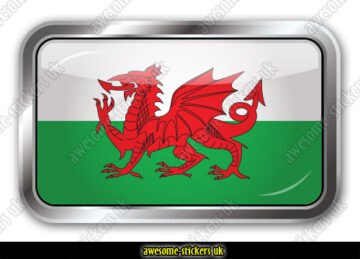 Welsh Flag Die Cut Vinyl Sticker - Red Dragon Of Wales - 4" X 2.4" - Rayd Workshop