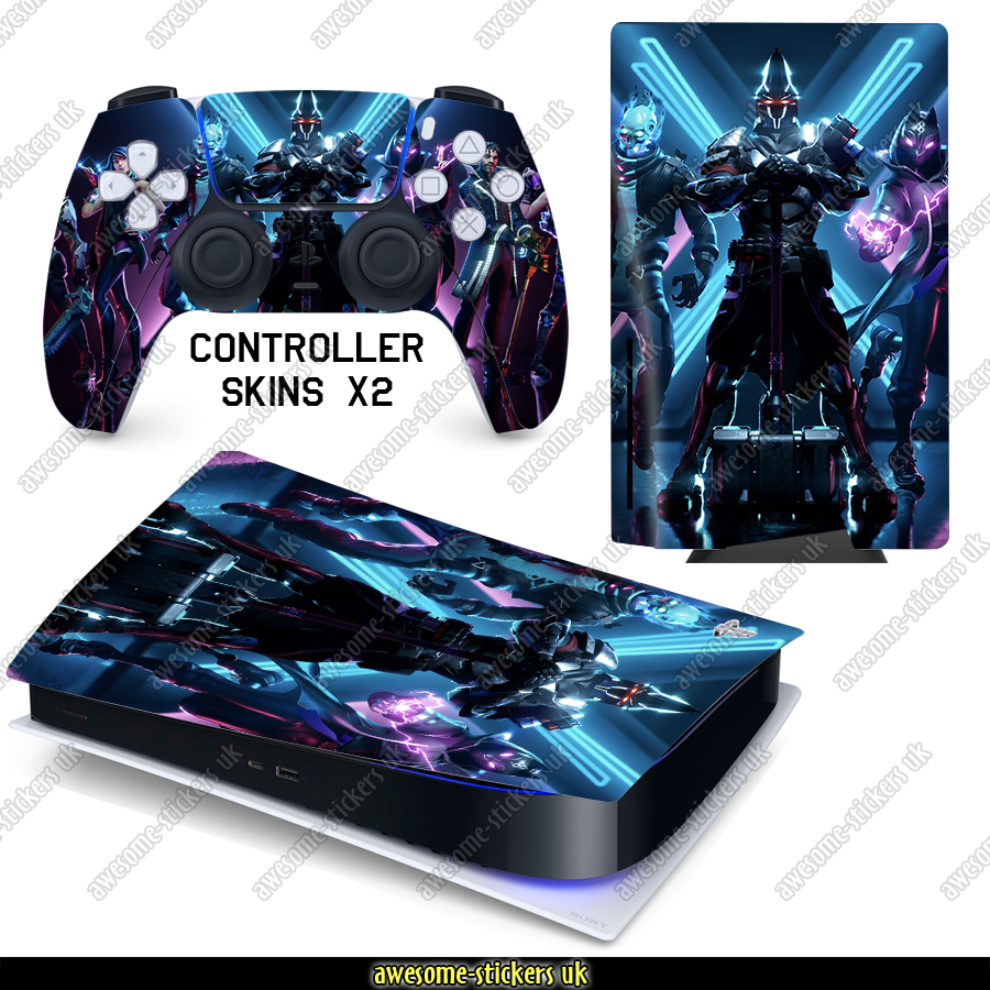 Fortnite designed PS5 Console Skin Decal Sticker and 2 Controllers PS5 Skin