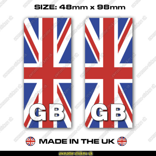 thumbnail image 2 of 2 X Union Jack GB Sticker Decals – PVC Vinyl Number Plate Emblems For Cars 2 of 5
