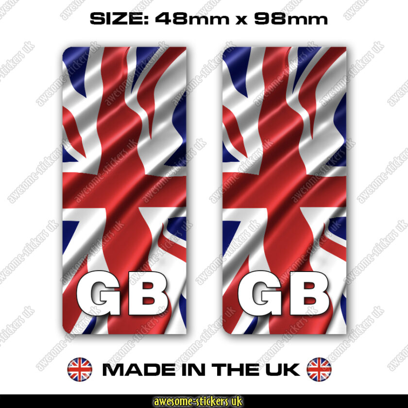 Number plate stickers 006 GB Great Britain flag