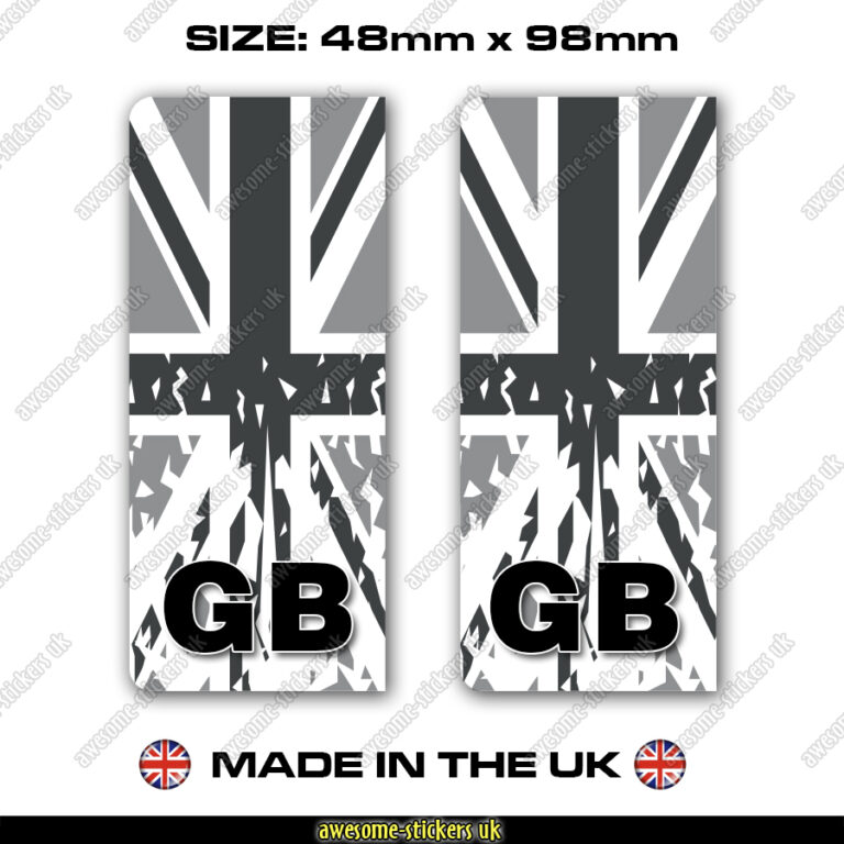 Number plate stickers 036 GB Great Britain flag