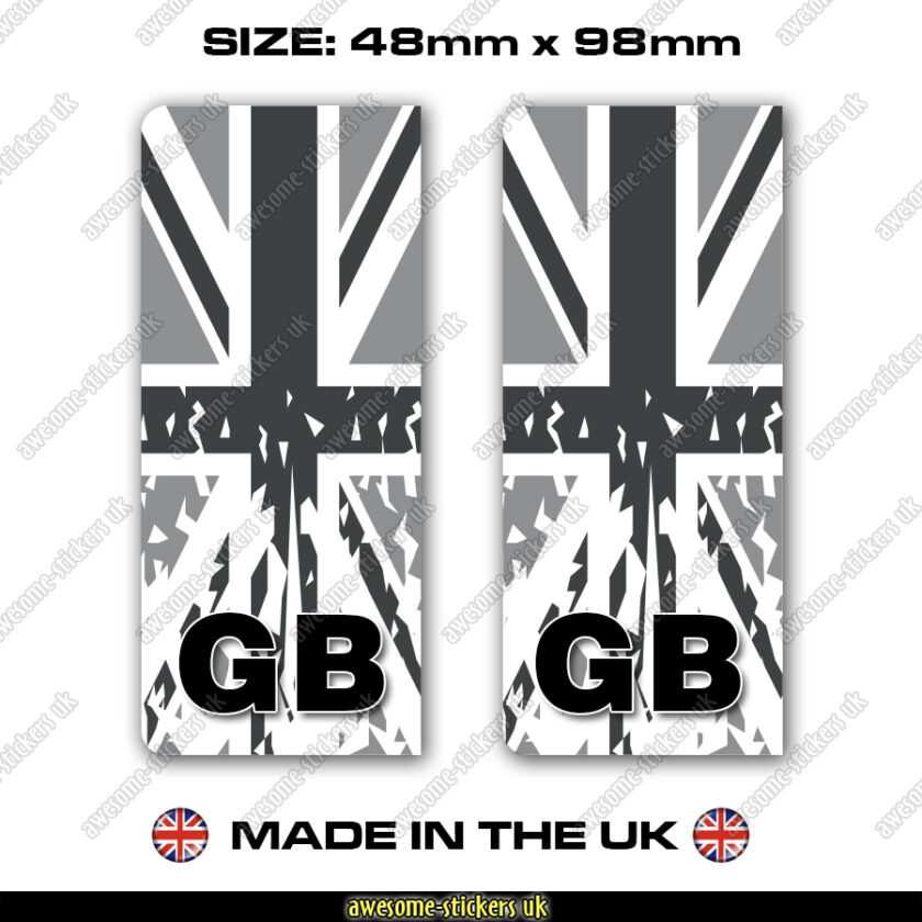 Number plate stickers 036 GB Great Britain flag