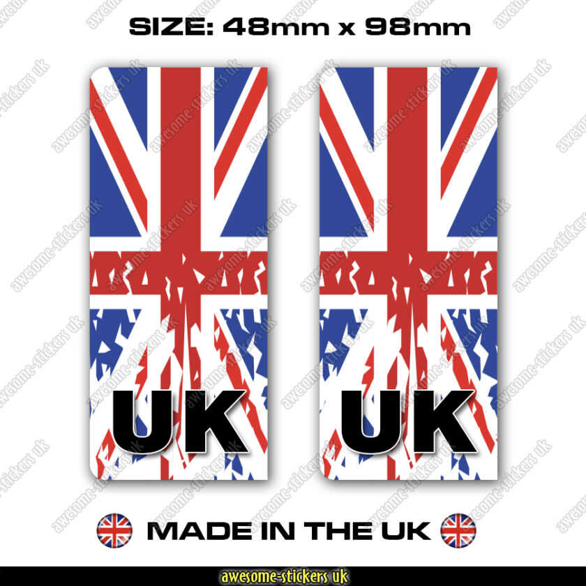 Number plate stickers 050 UK Great Britain flag