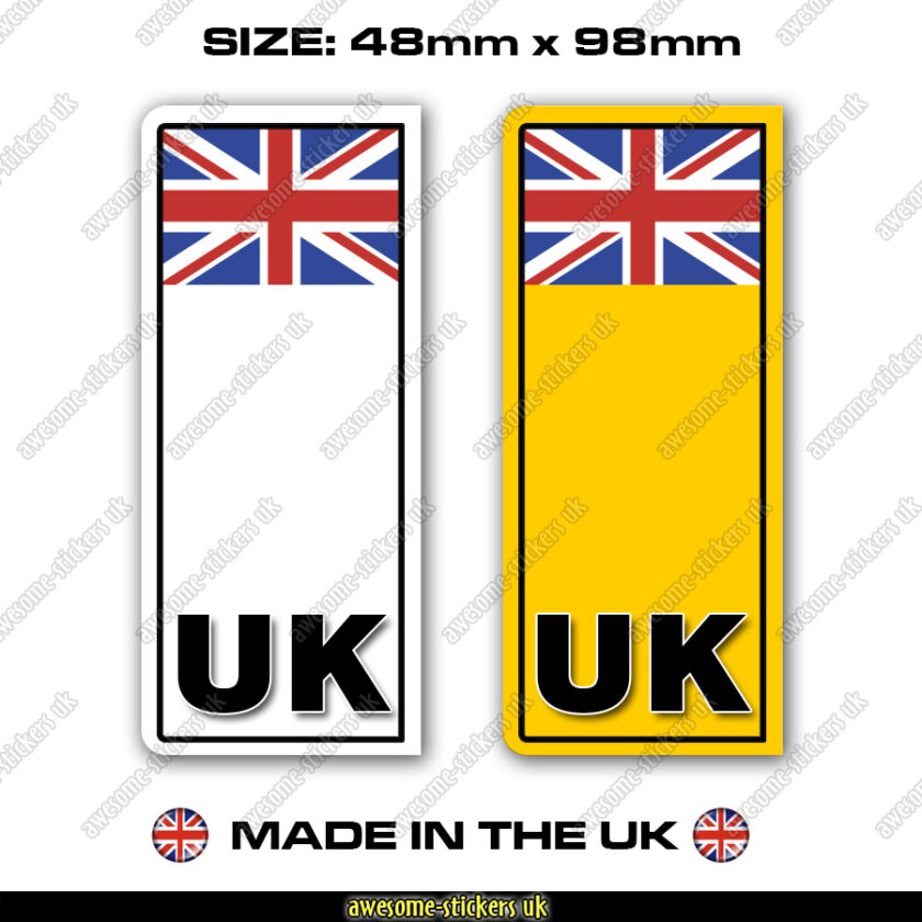 Number plate stickers 057 - UK Great Britain flag