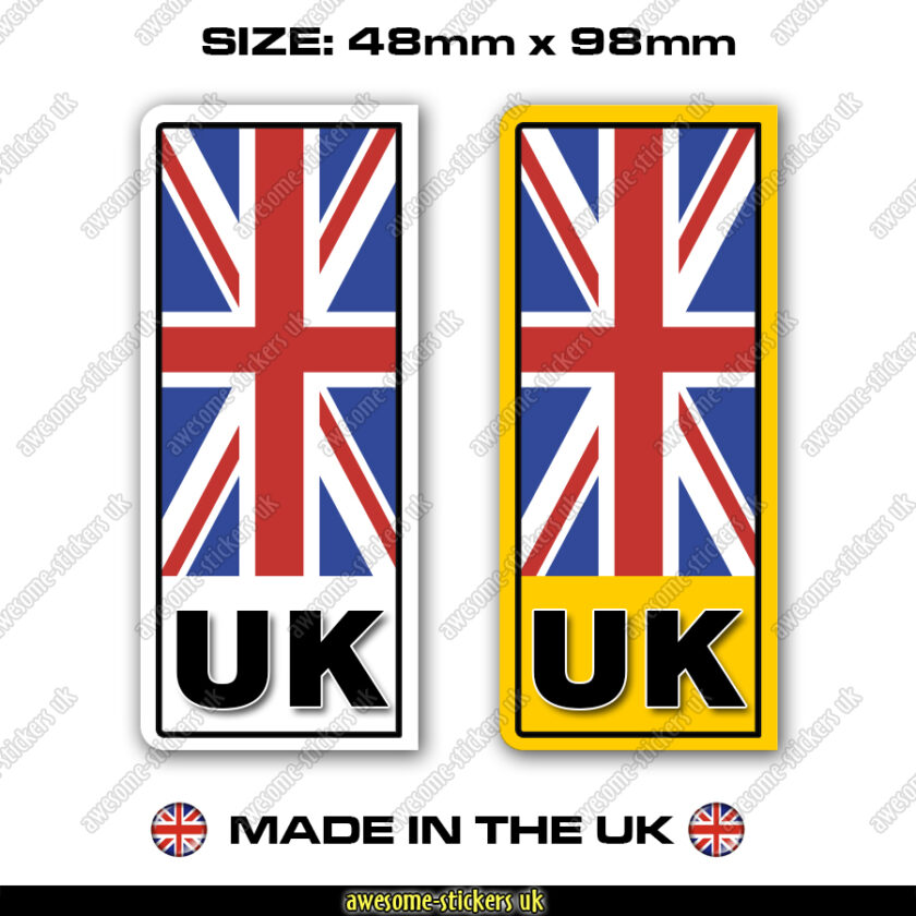 Number plate stickers 058 UK Great Britain flag